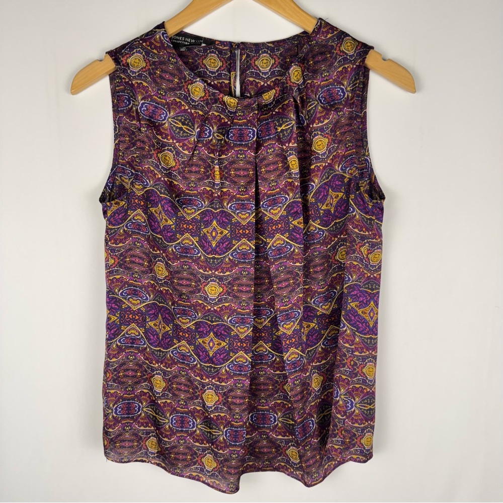 Jones New York Patterned Sleeveless Blouse